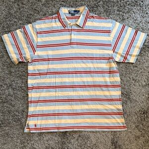 Vtg Polo Ralph Lauren Mens L Striped Polo Shirt